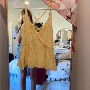 Cute yellow strappy tank top